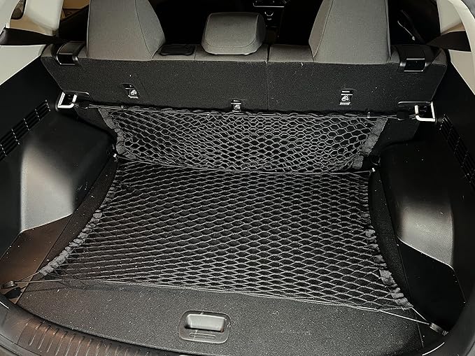 Rear Envelope + Floor Style Elastic Trunk Mesh Cargo Net for Kia Seltos S LX EX SX 2021-2025 - Premium Trunk Organizer and Storage - Luggage Net for Crossover - Best Car Organizer for Kia Seltos