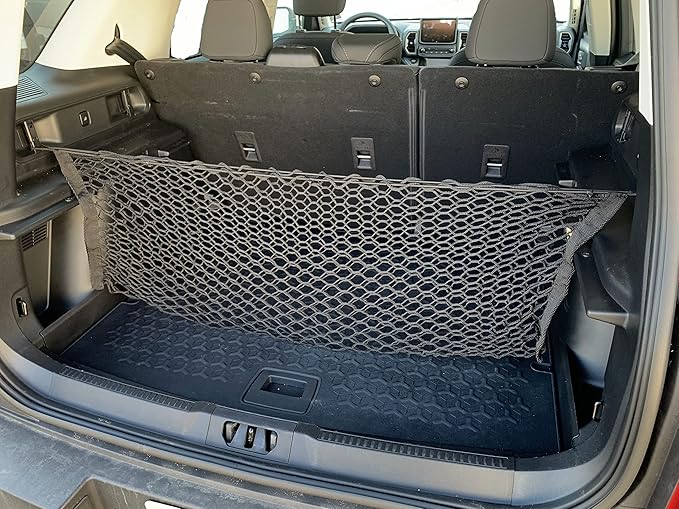 Trunk Envelope Style Automotive Elastic Mesh Cargo Net for Ford Bronco Sport 2021-2025 - Trunk Organizers and Storage - Luggage Net for SUV - Best Car Organizer for Ford Bronco Sport