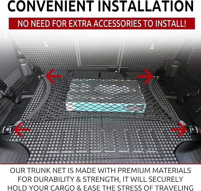 Floor Style Automotive Elastic Trunk Mesh Cargo Net for Land Rover Defender 2020-2025- Premium Trunk Organizers and Storage - Luggage Net for SUV - Best Car Organizer for Land Rover Defender