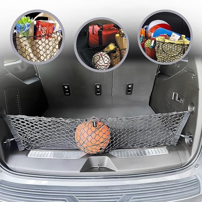 Envelope Style Automotive Elastic Trunk Mesh Cargo Net for Suburban fits Tahoe 2021-2025 - Premium Trunk Organizer and Storage - Luggage Net for SUV - Best Car Organizer Made for Escalade fits Yukon