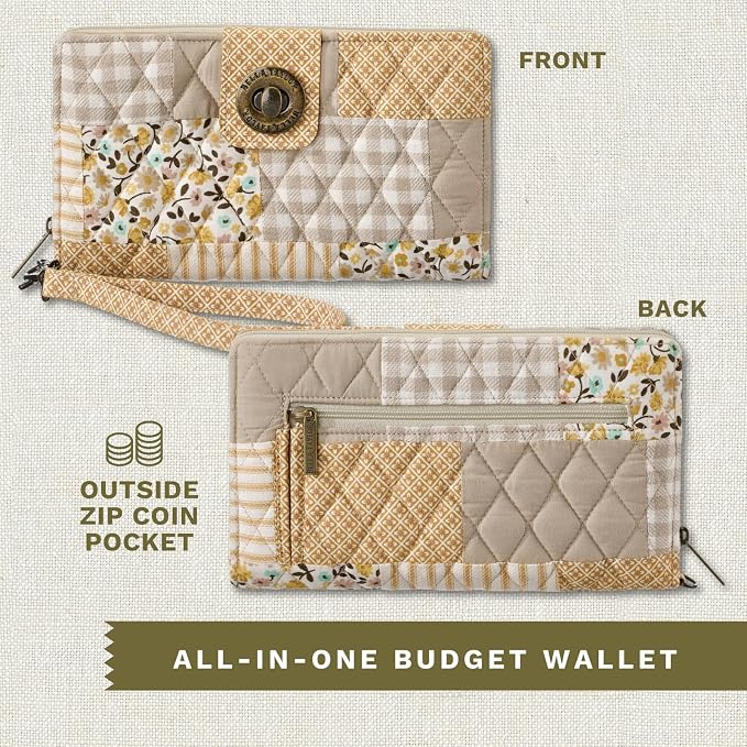 Bella Taylor Cash System Wallet for Envelope Budgeting - RFID Protected - Cash Stuffing Wallet with Detachable Wristlet