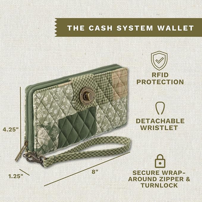 Bella Taylor Cash System Wallet for Envelope Budgeting - RFID Protected - Cash Stuffing Wallet with Detachable Wristlet