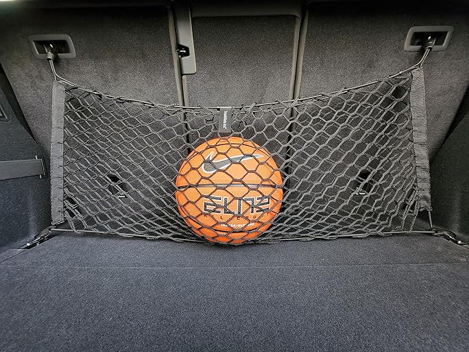Back Seat Style Automotive Elastic Trunk Mesh Cargo Net for Audi Q5 2018-2025 - Premium Trunk Organizers and Storage - Luggage Net for Crossover - Best Car Organizer for Audi Q5