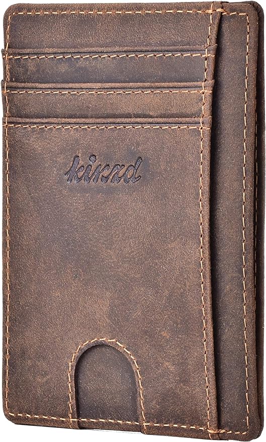 kinzd Slim Wallet RFID Front Pocket Wallet Minimalist Secure Thin Credit Card Holder