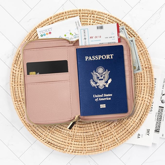 Beautiful Passport Holder for Travel with Wristlet Strap - All-in-One Wallet for Women with Card Slots and Tassel Keychain - Perfect RFID Blocking Case to Keep Your Travel Documents Organized & Safe