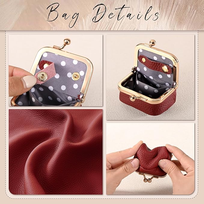 Zivyes Mini Jewelry Box Travel Small Coin Purse Organizer Case Genuine Leather Tiny Size (Red)