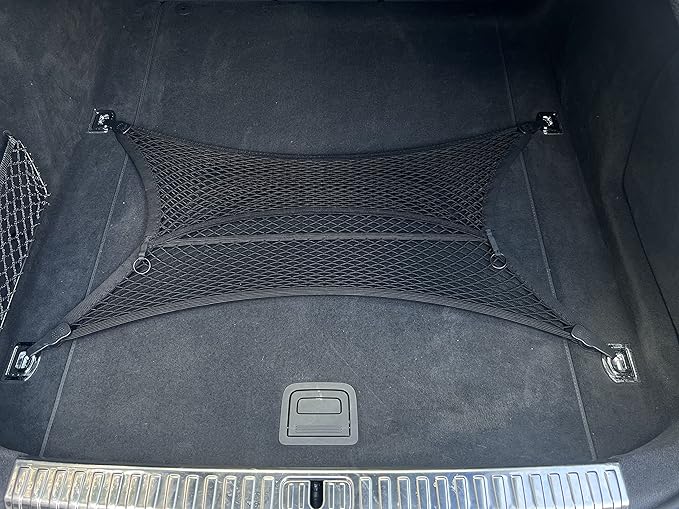 Floor Style Automotive Elastic Trunk Mesh Cargo Net for Audi A7 S7 RS7 2018-2025- Premium Trunk Organizers and Storage - Luggage Net for Sedan- Best Car Organizer for Audi A7 S7 RS7 (4K8)