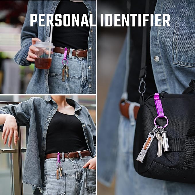 KeyUnity KM00 Titanium Belt Loop Keychain Clip Double Side Quick Release Key Holder with Detachable Key Ring