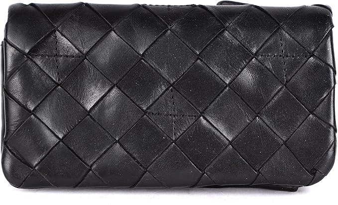 Genuine Leather Wallets for Women, Small Wallet for Ladies Zipper Coin Purse Credit Card Holder with Strap (VL-167-BLACK)
