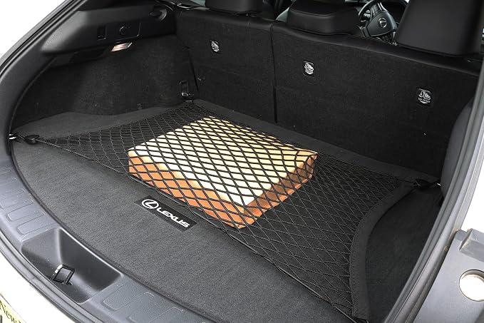 Floor Style Automotive Elastic Trunk Mesh Cargo Net for Lexus UX F Sport Luxury 2019-2024 - Premium Trunk Organizer and Storage - Luggage Net for Crossover - Best Car Organizer for Lexus UX