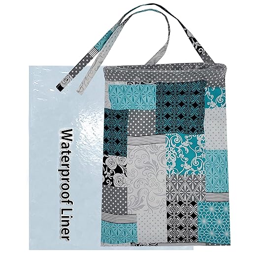 Car Trash Bag Hanging Front Seat Back Seat Headrest Console - Car Trash Bin with Reusable Waterproof Liner and Disposable Bags - Car Waste Basket (Large Teal)