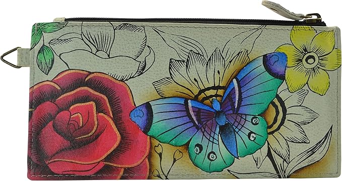 Anna by Anuschka Women's Hand Painted Genuine Leather Organizer Wallet | Hand Painted