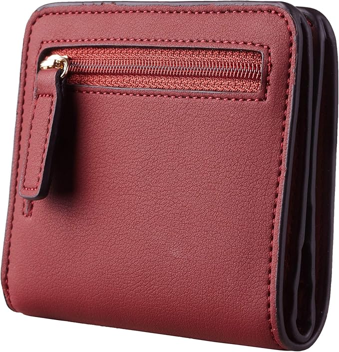 Toughergun Women’s Small Slim Leather Wallet with RFID Protection, Compact Bifold Mini Purse with Clear ID Window
