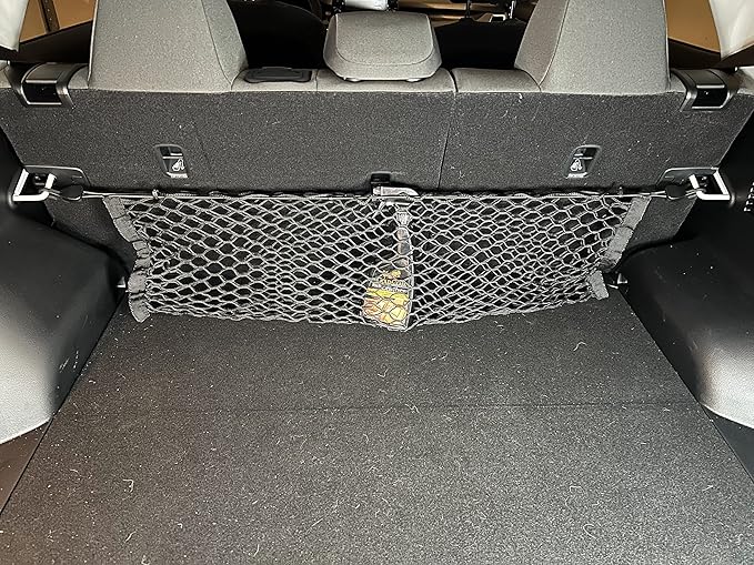 Rear Envelope + Floor Style Elastic Trunk Mesh Cargo Net for Kia Seltos S LX EX SX 2021-2025 - Premium Trunk Organizer and Storage - Luggage Net for Crossover - Best Car Organizer for Kia Seltos