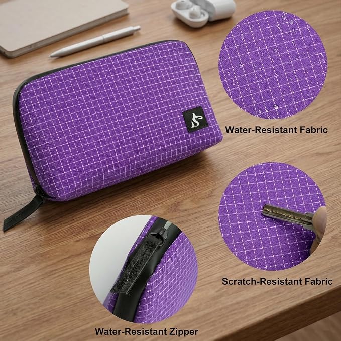 simtoper Small Electronics Organizer Travel Case – Slim Travel Cable Pouch for Small Tech Accessories, Cords, Chargers, Earbuds – Lightweight Mini Tech Bag for Backpack, Business, Travel