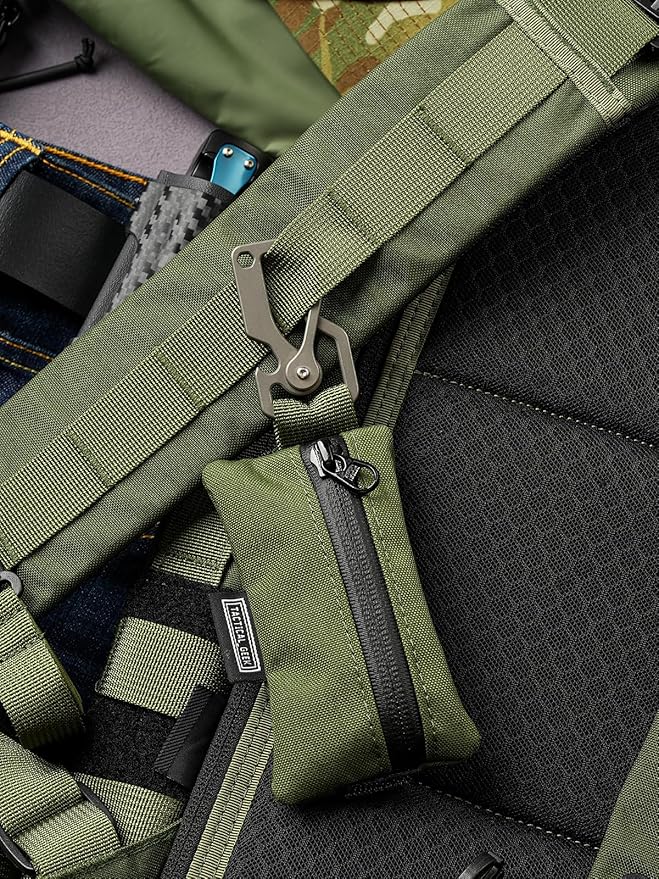 TACTICAL GEEK Storage A5 EDC Storage Pouch Set, Molle EDC Gadget Pouch, Multi-Functional Utility Small Tool Pocket for Daily Carry (Green/CR)
