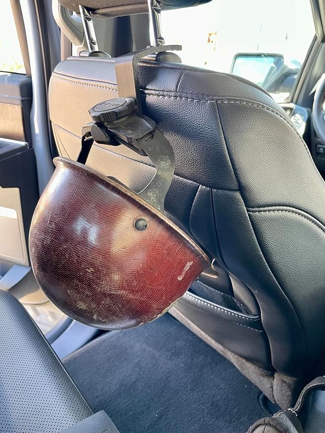Vehicle Purse Holder, Utility Car Headrest Hook Made USA! Car Hooks for Purses and Bags,Hard Hat Holder for Truck Seat Storage Organizer for Coats,Umbrellas,Grocery Bags, Universal Car Accessories