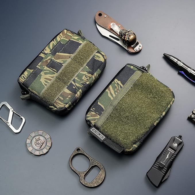 TACTICAL GEEK Storage A3 EDC Pouch Organizer, Nylon Multi-Functional Utility Small Tool Pocket, Multi-Purpose Molle EDC Gadget Storage Pouch, Nylon Compact Organizer for Daily Carry Camo