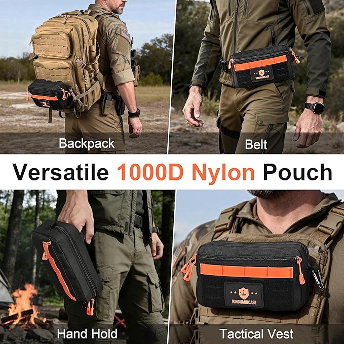 Tactical Molle Admin Pouch, EDC Tool Pouch Bag Horizontal Modular Pouches Made of 1000D Nylon and PU Coating