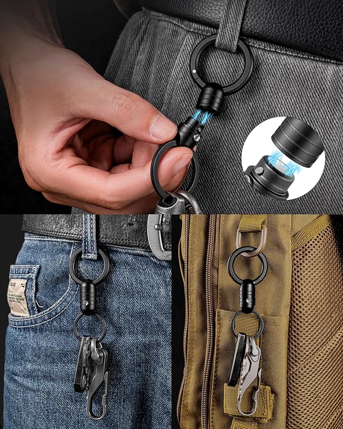 TISUR Quick Release Keychain, Magnetic Key Holder Keyring Connector, Detachable Key Chain Rings for Men Women Car Keys