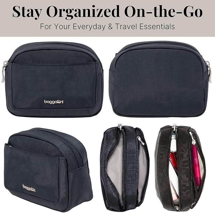Baggallini Women's Pocket Cosmetic - Lightweight Bag - Travel Essentials Makeup Organizer