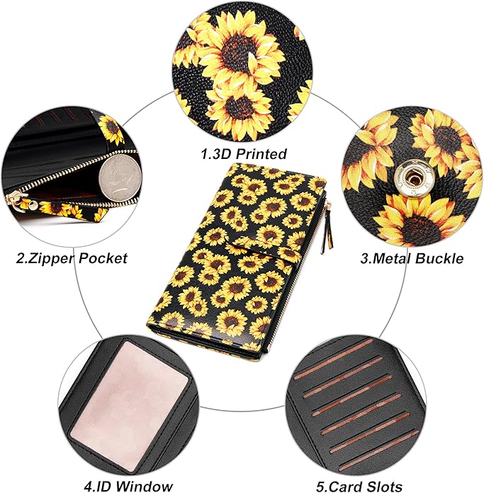 KUKOO Small Crossbody Bag Cell Phone Purse Wallet with Credit Card Slots for Women