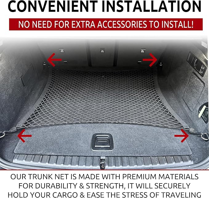 Floor Style Automotive Elastic Trunk Mesh Cargo Net for BMW iX xDrive50 2022-2025 - Premium Trunk Organizer and Storage - Luggage Net for SUV - Best Car Organizer for BMW iX (I20)