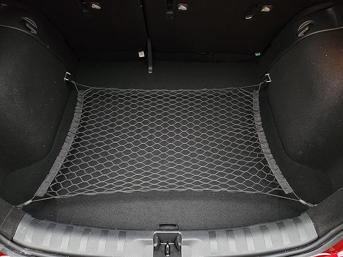 Floor Style Automotive Elastic Trunk Mesh Cargo Net for Nissan Kicks S SV 2022-2024 - Premium Trunk Organizer and Storage - Luggage Net for Crossover - Best Car Organizer for Nissan Kicks
