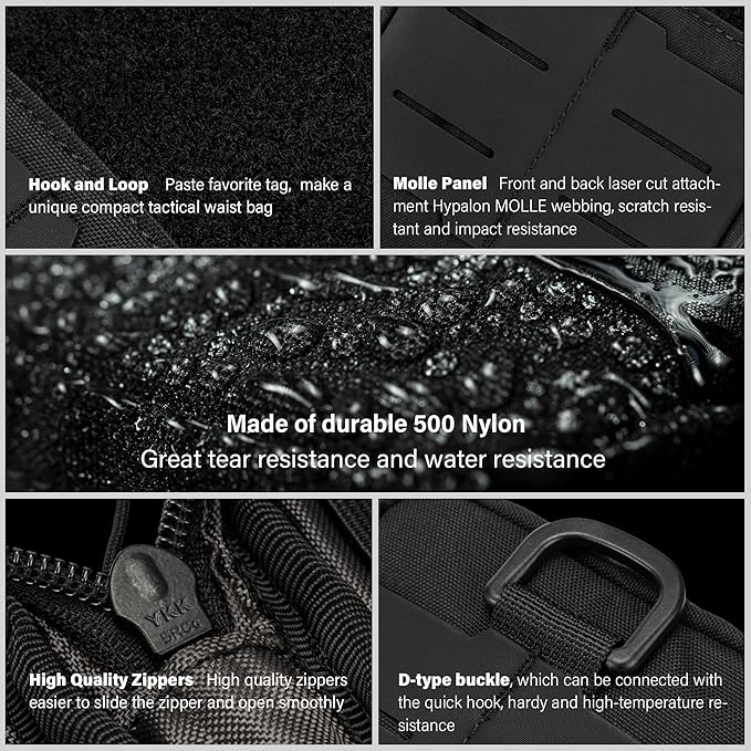 TACTICAL GEEK Block E2.0 EDC Compact Waist Pocket Pouch, Multi-Purpose Molle EDC Pouch Gadget Organizer, Multi-Purpose Molle Tool Pouch for Multitools, Nylon Daily Utility Tool Organizer Bag Black