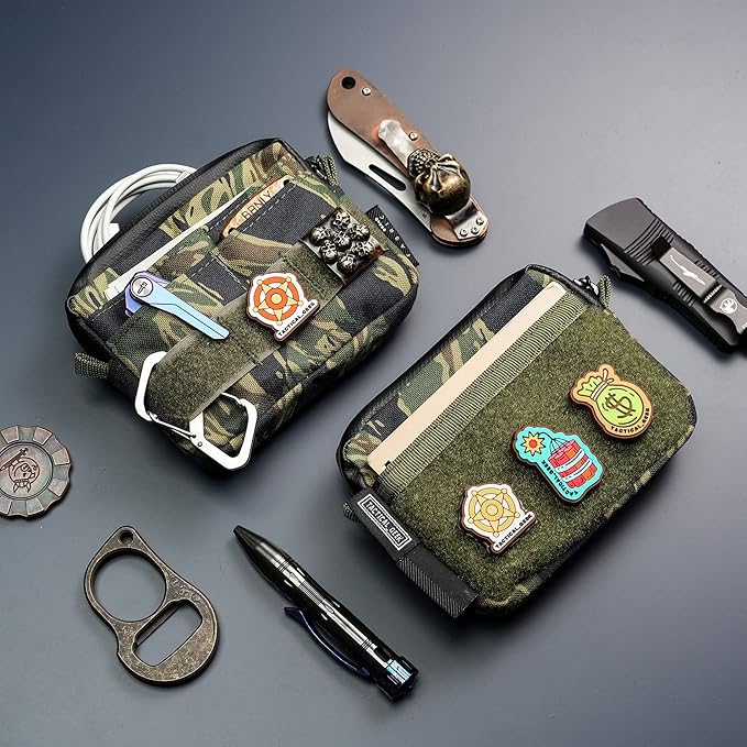 TACTICAL GEEK Storage A3 EDC Pouch Organizer, Nylon Multi-Functional Utility Small Tool Pocket, Multi-Purpose Molle EDC Gadget Storage Pouch, Nylon Compact Organizer for Daily Carry Camo