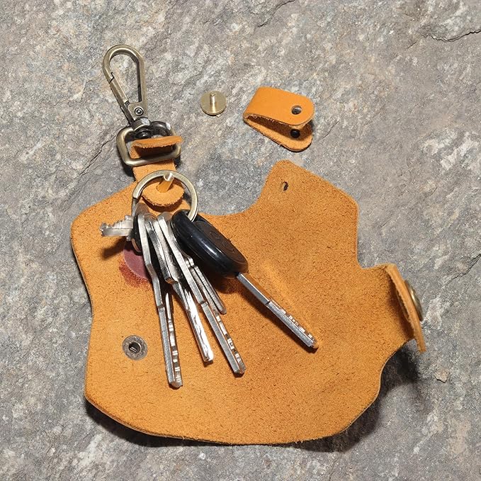 Handmade Leather Key Chain Holder, Leather key case for key storage Car Key Holder Home Door Key Bag