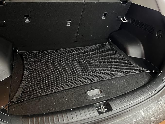 Floor Style Automotive Elastic Trunk Mesh Cargo Net for Kia Seltos S LX EX SX 2021-2025 - Premium Trunk Organizer and Storage - Luggage Net for Crossover - Best Car Organizer for Kia Seltos