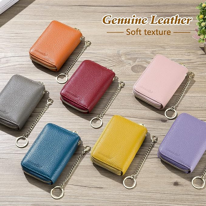 imeetu Rfid Credit Card Holder,Genuine Leather Businese Card Case,Rfid Blocking Wallet for Women & Men