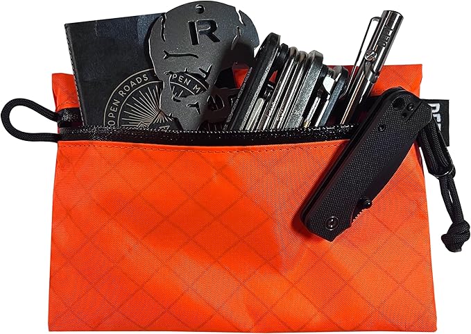 DEFY Project ECOPAK™ Travel Pouch | Lightweight Nylon Organizer For Accessories | Premium Tech Wallet | Water Resistant Travel Organizer (Medium, Orange)