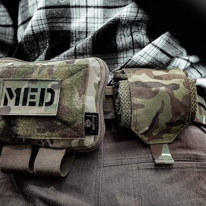 PETAC GEAR Tactical Medical Pouch Compact Admin Belt Pouch EMT First Aid Pouch IFAK Utility Pouch Trauma Kit Organizer Tourniquet Holder