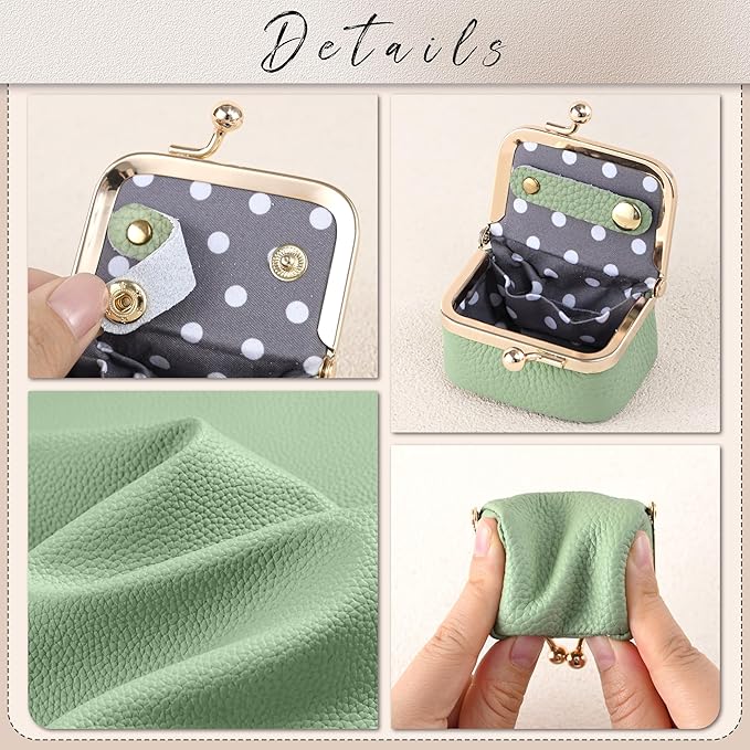 Zivyes Mini Jewelry Box Travel Small Coin Purse Organizer Case Genuine Leather Tiny Size (Green)