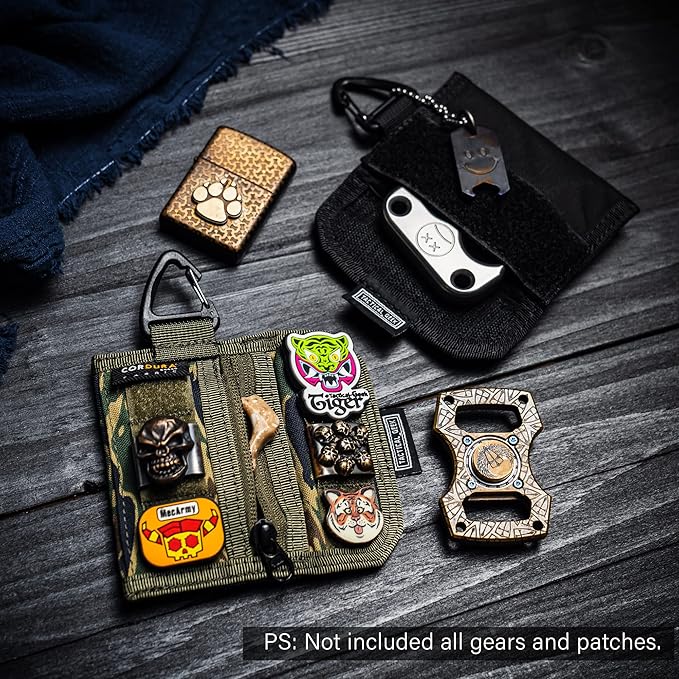 TACTICAL GEEK Storage A2 S EDC Pouch Organizer, Nylon Coin Purse, Multi-Purpose Storage Pocket, Cool Slim Multitools Pocket Organizer for Men, Compact Gadget Pouch for Daily Carry Camouflage