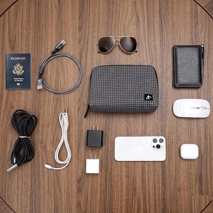 simtoper Electronic Organizer Travel Case – Waterproof Cable Bag for Cord, Charger, Hard Disk, Power Bank – Small Tech Storage for Travel, Backpack, Business Trip, Airplane