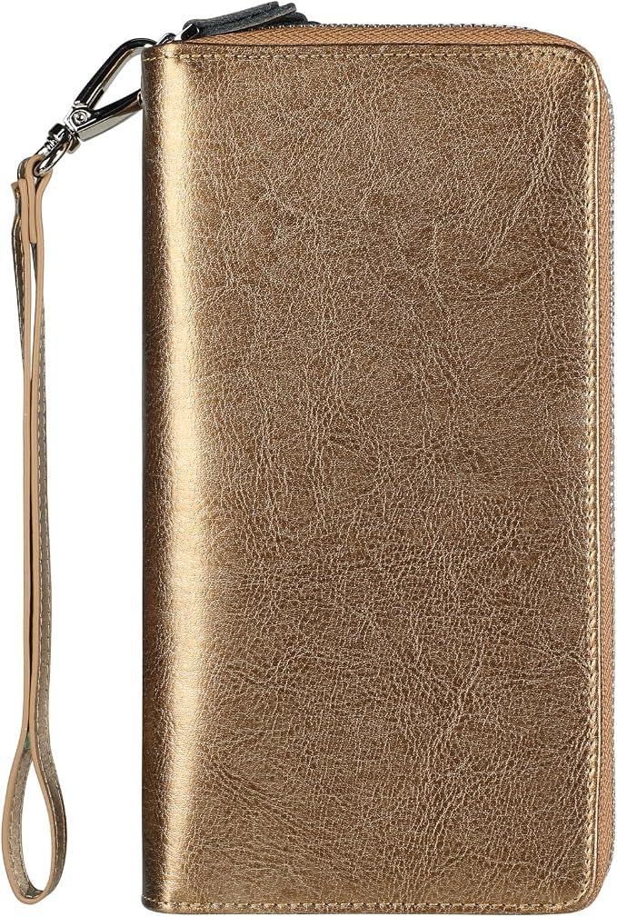 Lavemi Small Compact Women Wallet RFID Blocking Genuine Leather Bifold Purse with ID Windows