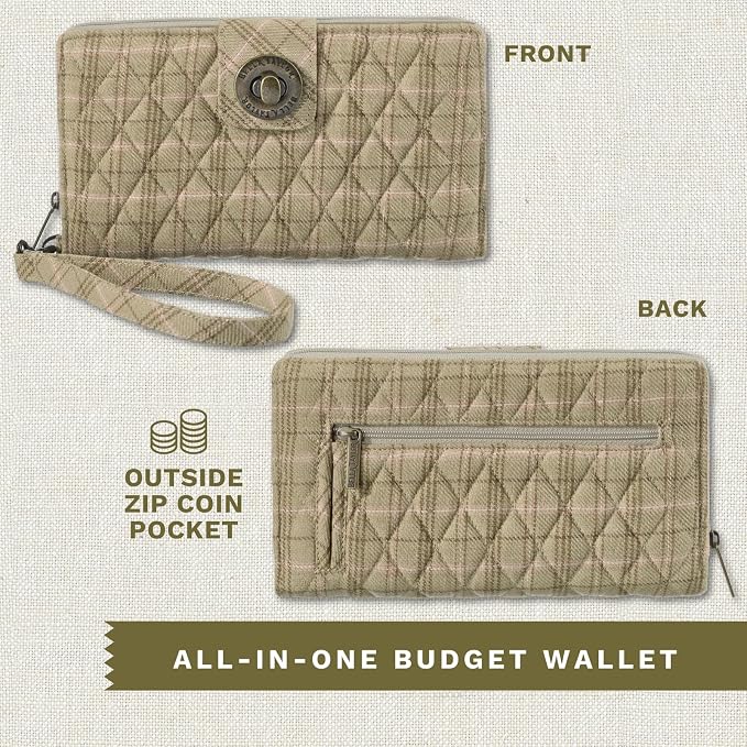 Bella Taylor Cash System Wallet for Envelope Budgeting - RFID Protected - Cash Stuffing Wallet with Detachable Wristlet