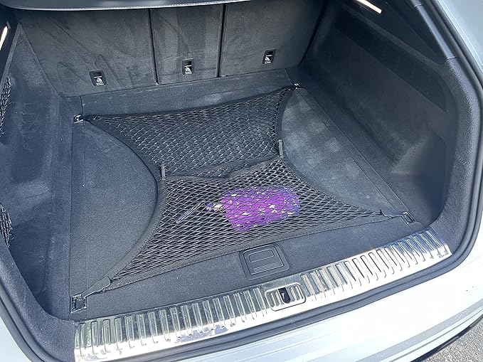 Floor Style Elastic Trunk Mesh Cargo Net for Audi Q8 2019-2025 - Premium Trunk Organizers and Storage - Luggage Net for Crossover - Best Car Organizer for Audi Q8