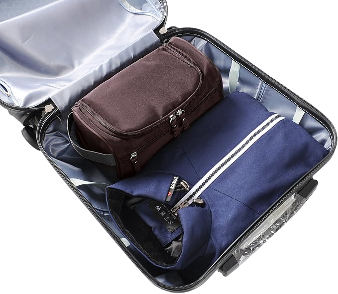 Vercord Mens Toiletry Bag Wash Travel Small Shaving Dop Kit Shower Bathroom Ditty Hygiene Bag Coffee