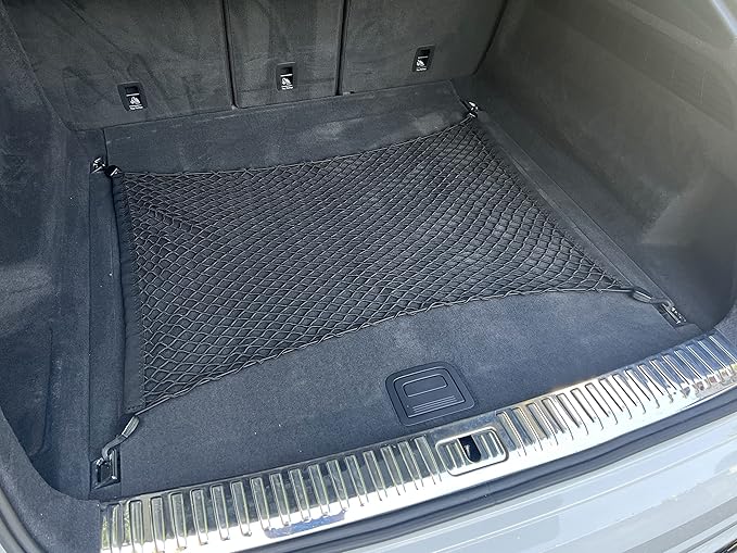 Floor Style Automotive Elastic Trunk Mesh Cargo Net for Audi Q8 Premium Prestige 2019-2026 - Premium Trunk Organizers and Storage - Luggage Net for Crossover - Best Car Organizer for Audi Q 8