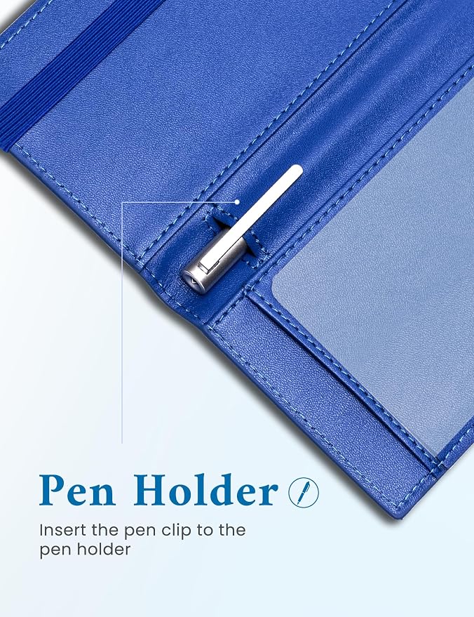 Zreal Checkbook Cover for Women, Premium Vegan Leather Checkbook Holder for Top & Side Tear Duplicate Checks with RFID Blocking (Pure Blue)