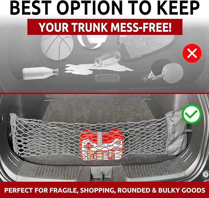 Envelope Style Automotive Elastic Trunk Mesh Cargo Net for Chevrolet Trax 2025-2026 - Premium Trunk Organizer and Storage - Luggage Net for Crossover - Best Car Organizer for Chevrolet Trax