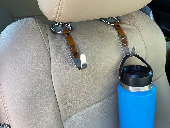 Headrest Hooks for Car 2 Pack Black