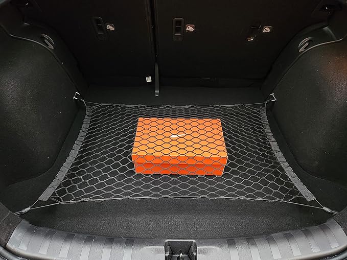 Floor Style Automotive Elastic Trunk Mesh Cargo Net for Nissan Kicks S SV 2022-2024 - Premium Trunk Organizer and Storage - Luggage Net for Crossover - Best Car Organizer for Nissan Kicks
