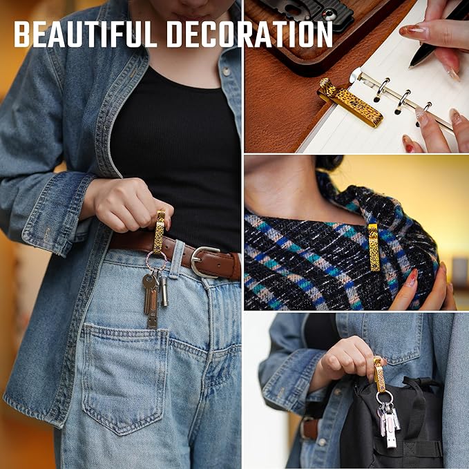 KeyUnity KM00 Titanium Belt Loop Keychain Clip Double Side Quick Release Key Holder with Detachable Key Ring