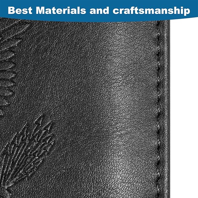Passport Holder for Travel Essentials Wallet Rfid Blocking Cover Leather Case Vacation Travel Accessories for Women Men (602#Black)