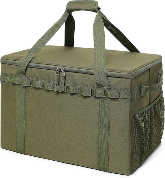 Tactical Camping Storage Bag - 46L Utility Tote Bag Trunk Organizer (Army Green)